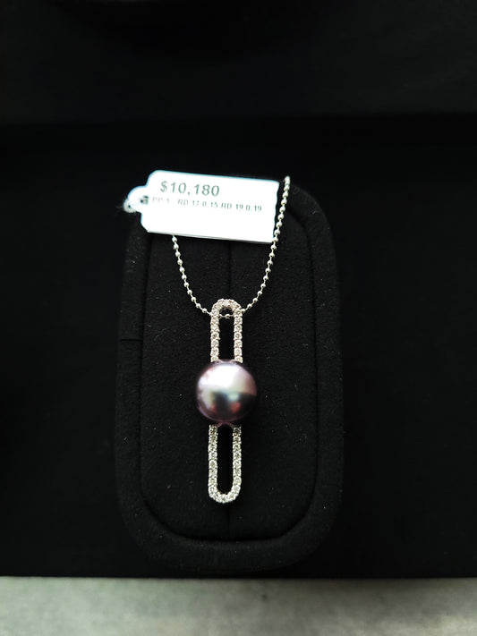 Pearl and Diamond Pendant-KEO00000295@