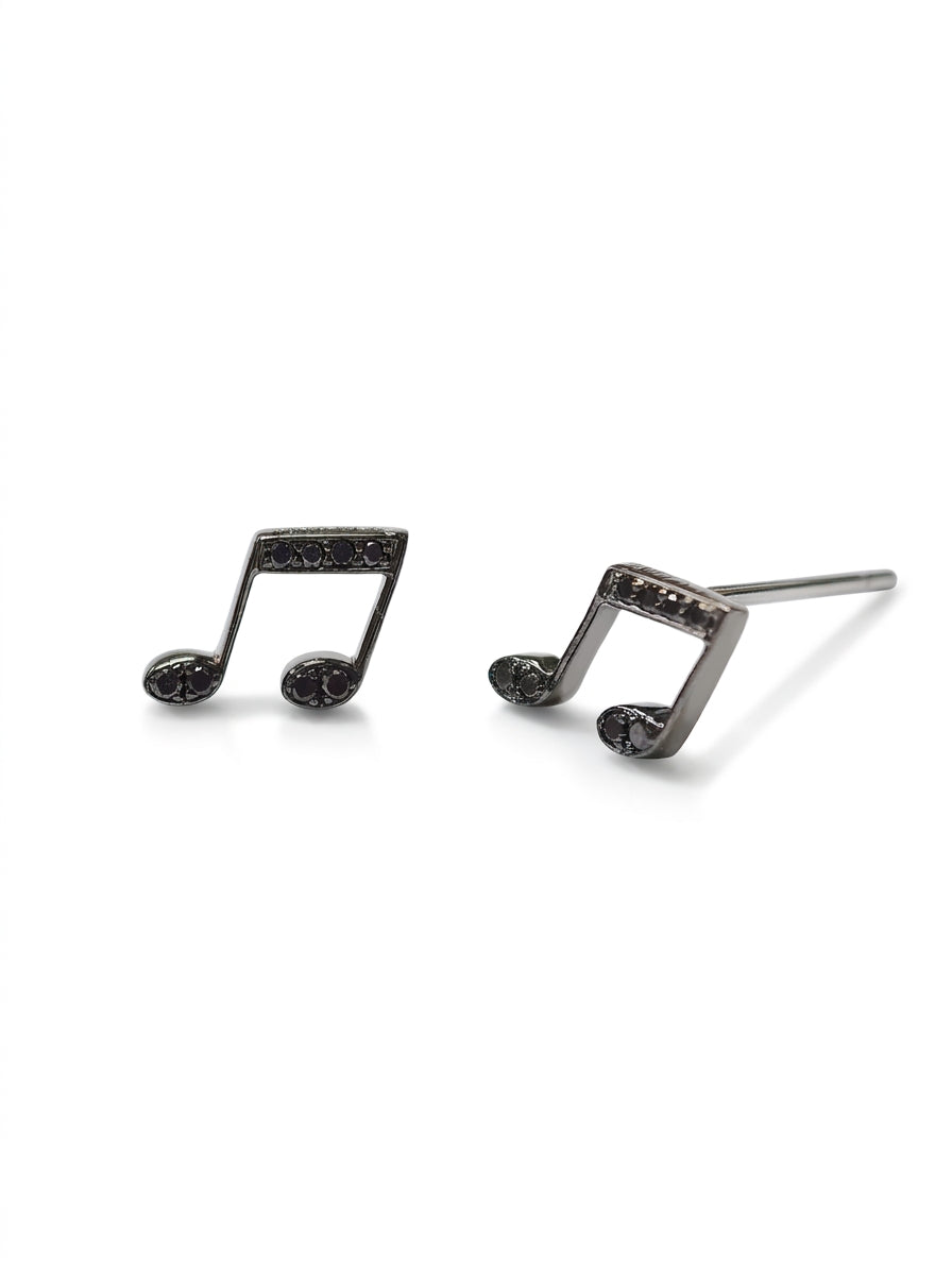 Double Note Black Diamond Earring (one piece)-WK4148RF@