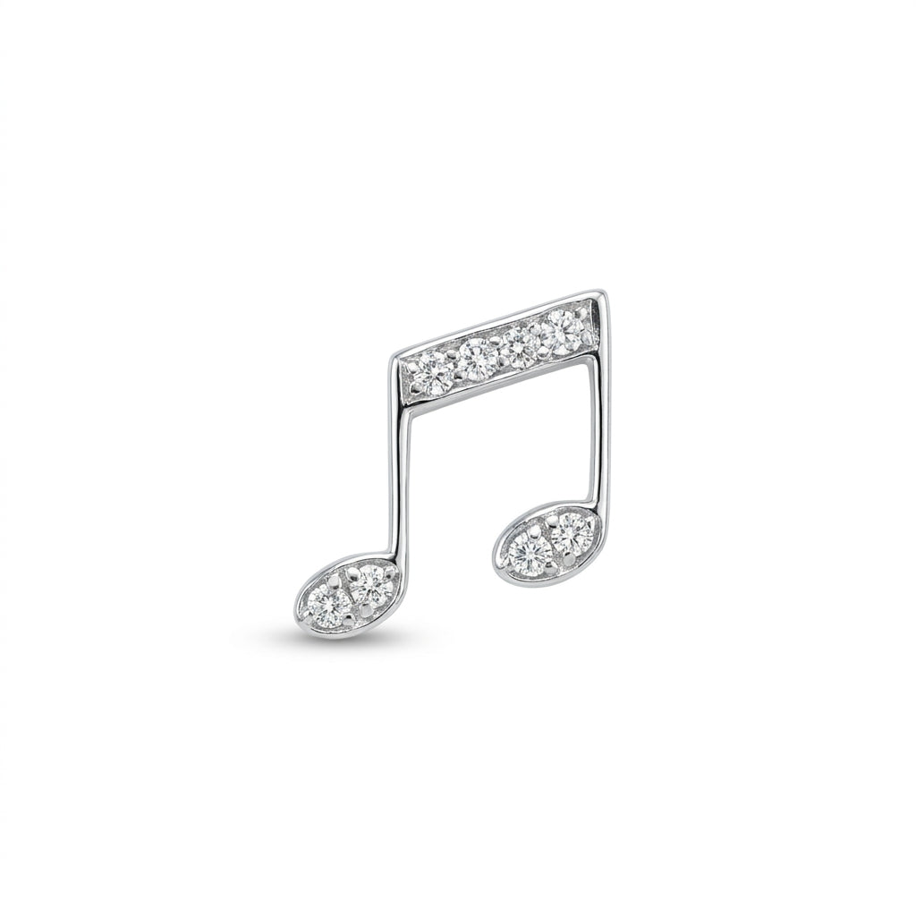 Double Note Diamond Earring (one piece)-WK4148@