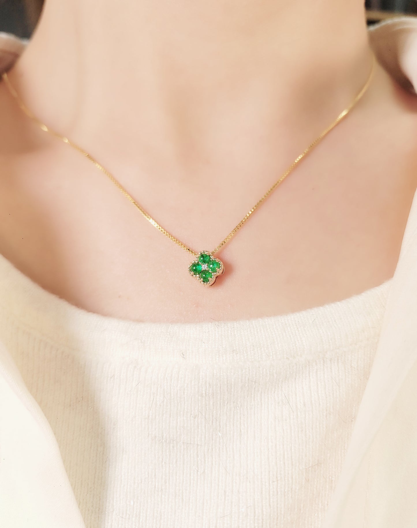 Emerald Diamond Charm-WK4164@