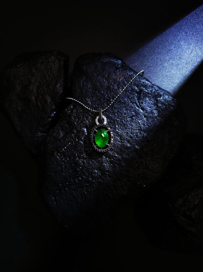Fei Cui Black Diamond Pendant-WEO00002618