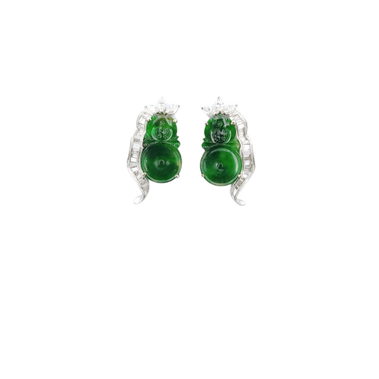 Fei Cui Diamond Earrings WCO00000326(證書 A 玉 )