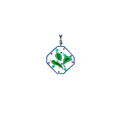 Fei Cui Emerald Diamond Pendant-WEO00002300
