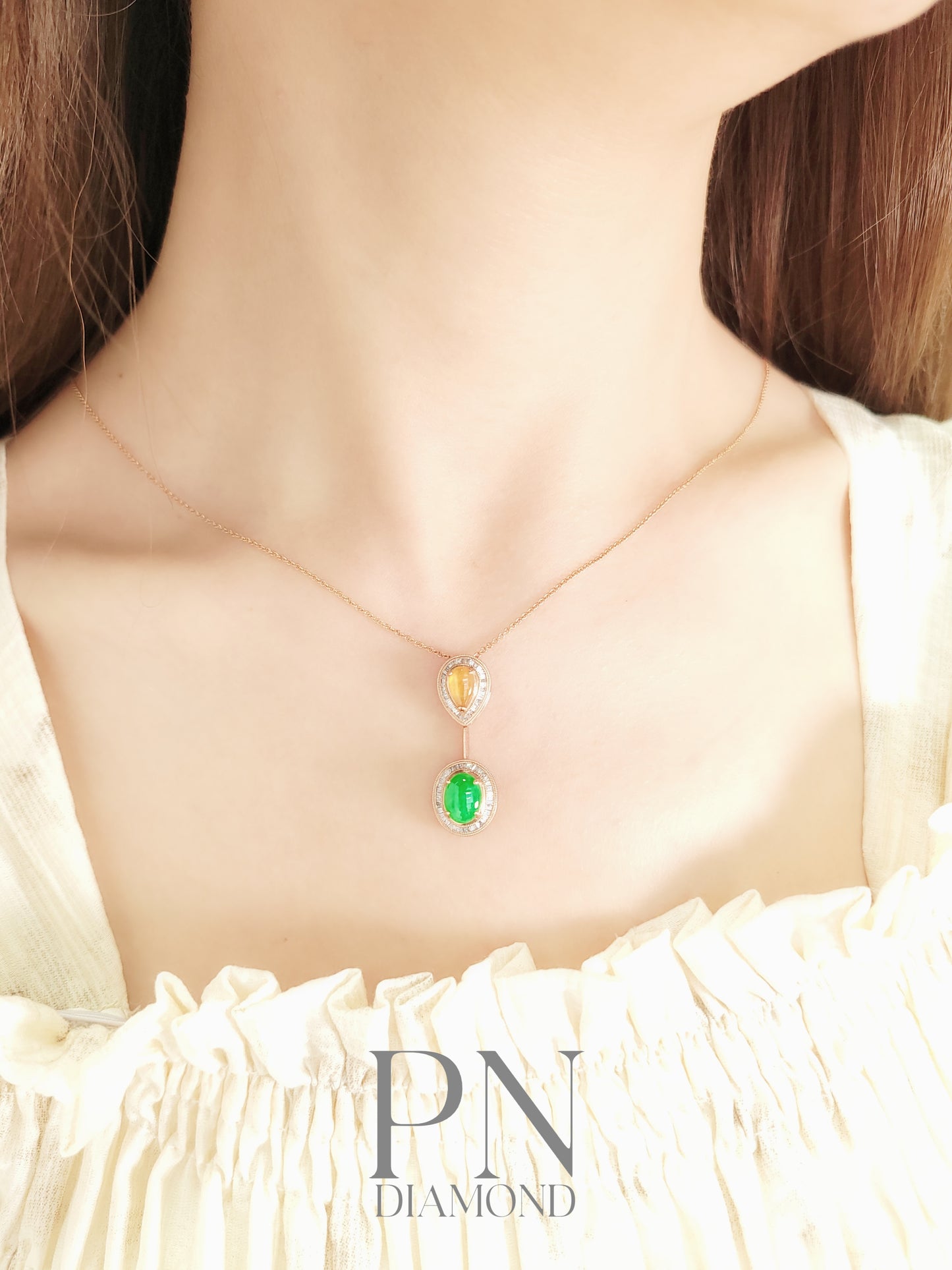 Fei Cui and Diamond Necklace-WAO00000101