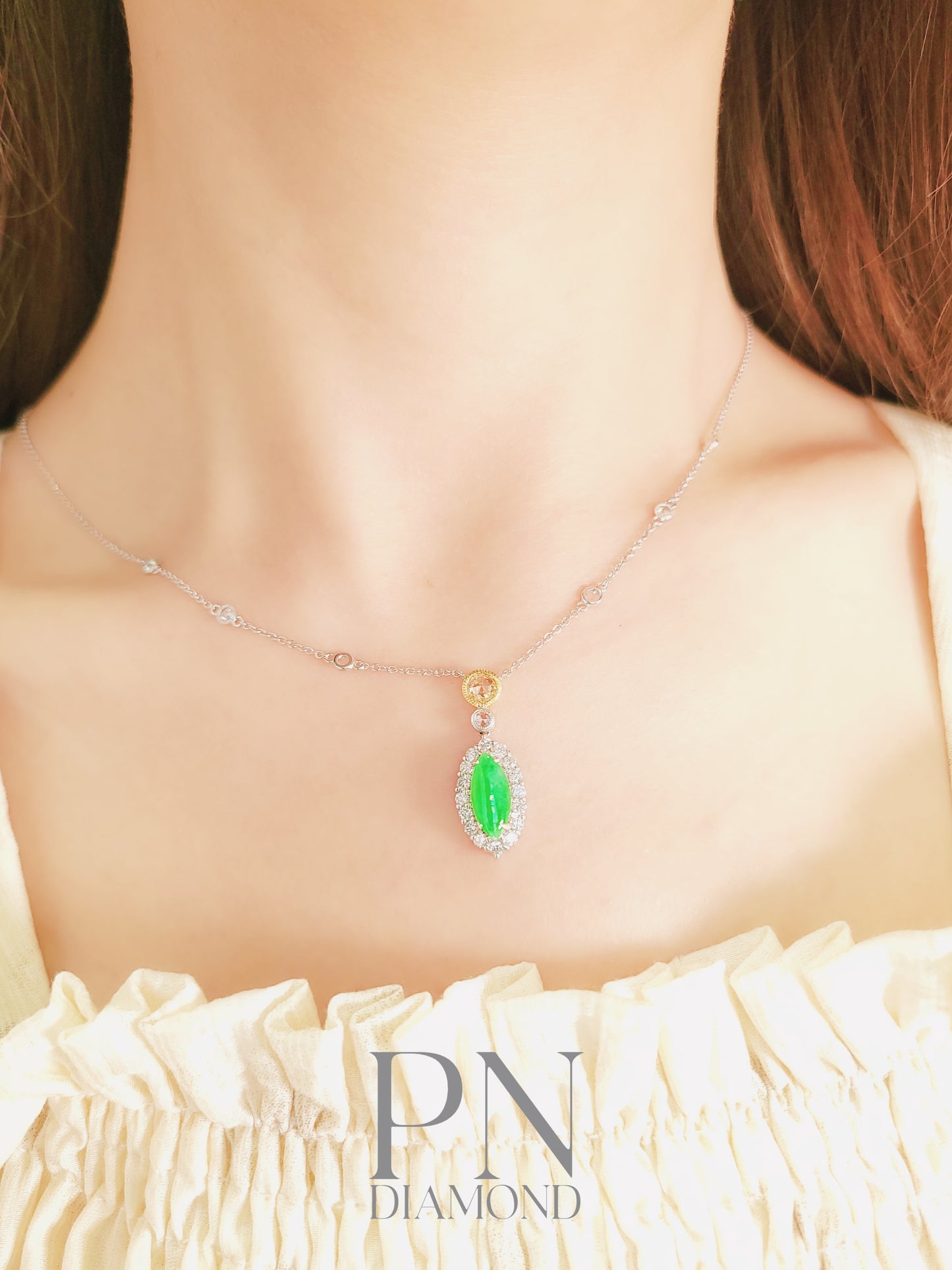 Fei Cui and Diamond Necklace-WAO00000124