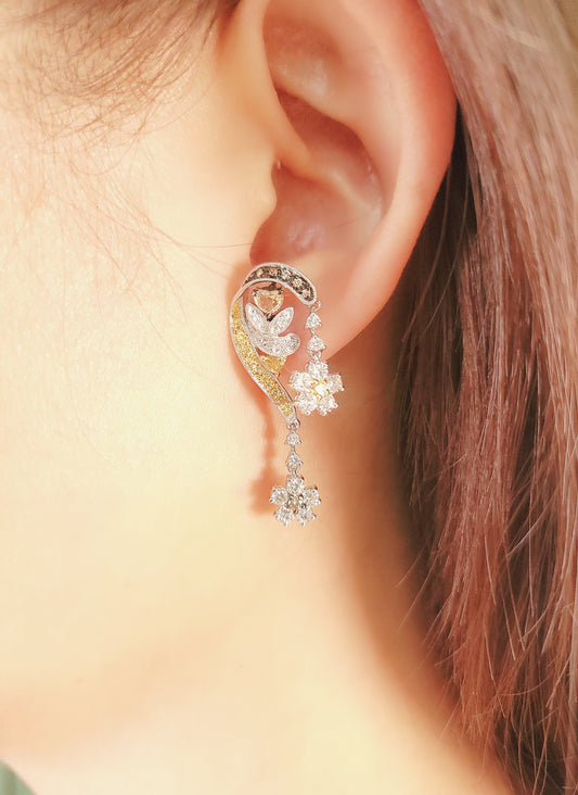 Flower Diamond Earrings-ZCO00000320