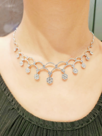 Flower Diamond Necklace-ZAO00002548@