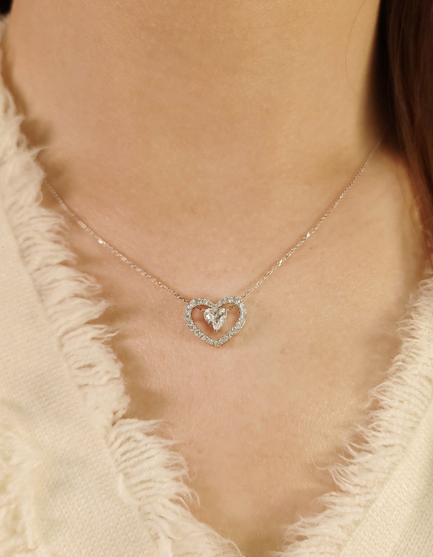 GIA 0.41CT Heart Shape Diamond Necklace-WK4266