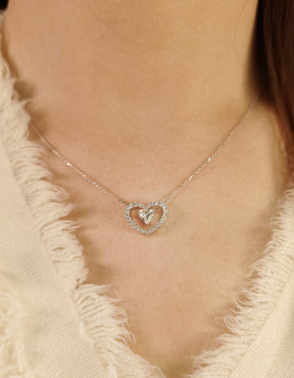 GIA 0.41CT Heart Shape Diamond Necklace-WK4266