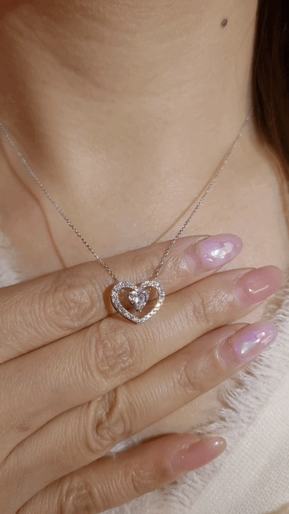 GIA 0.41CT Heart Shape Diamond Necklace-WK4266