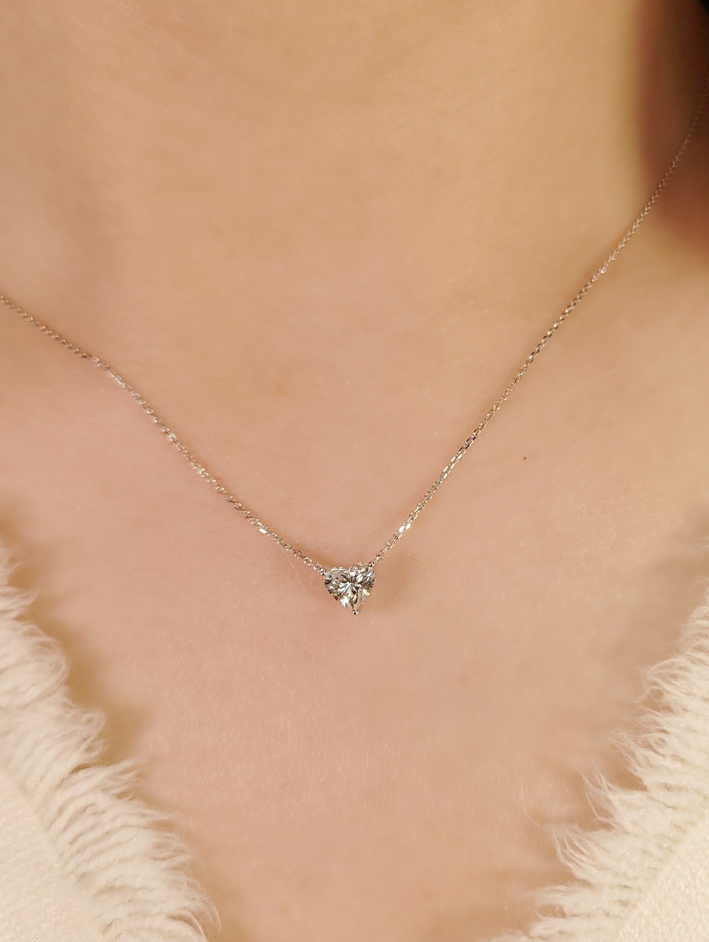GIA 0.41CT Heart Shape Diamond Necklace-WK4266