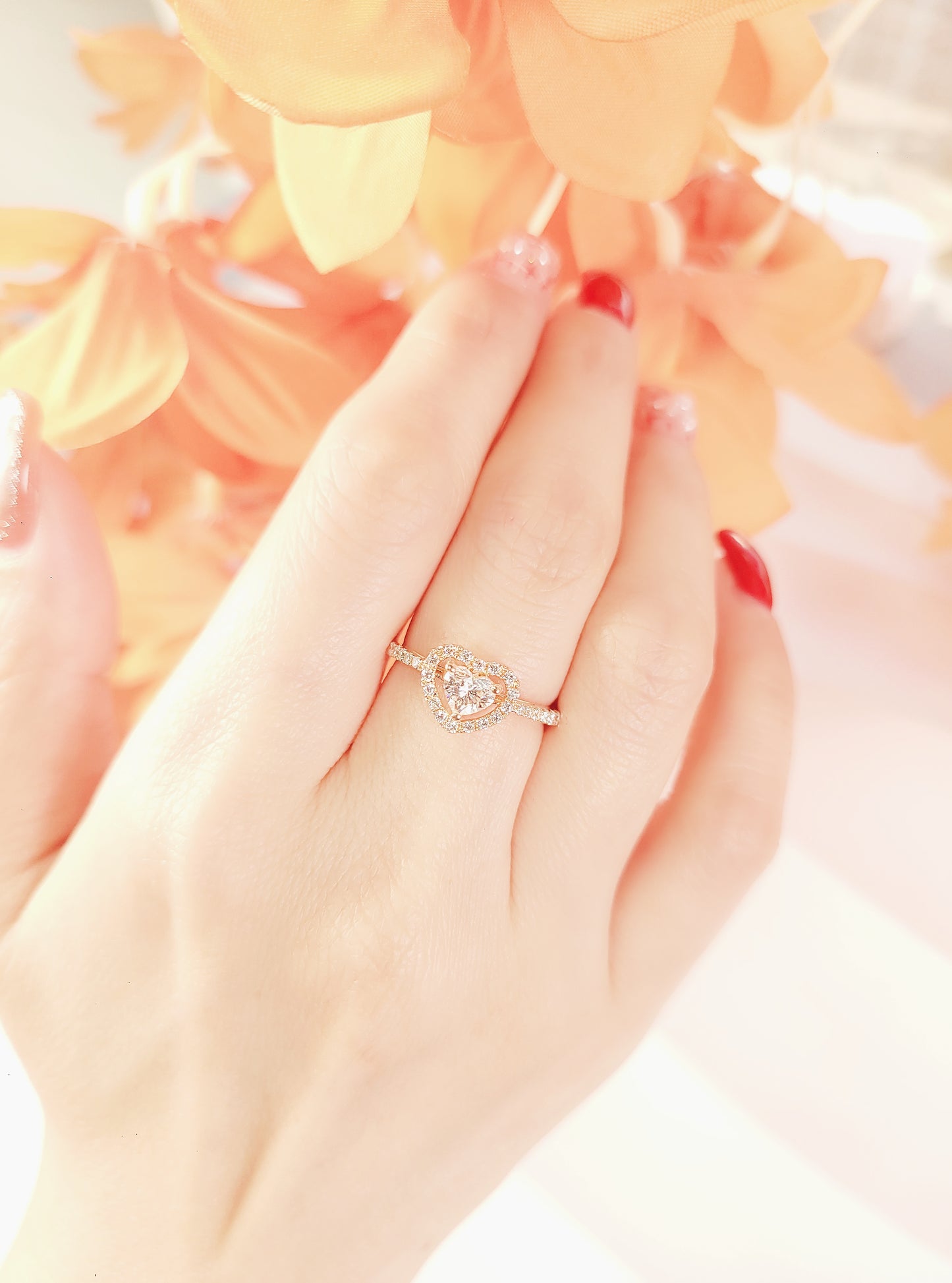 GIA 0.43 CT Heart Diamond Ring-ZFO00025445