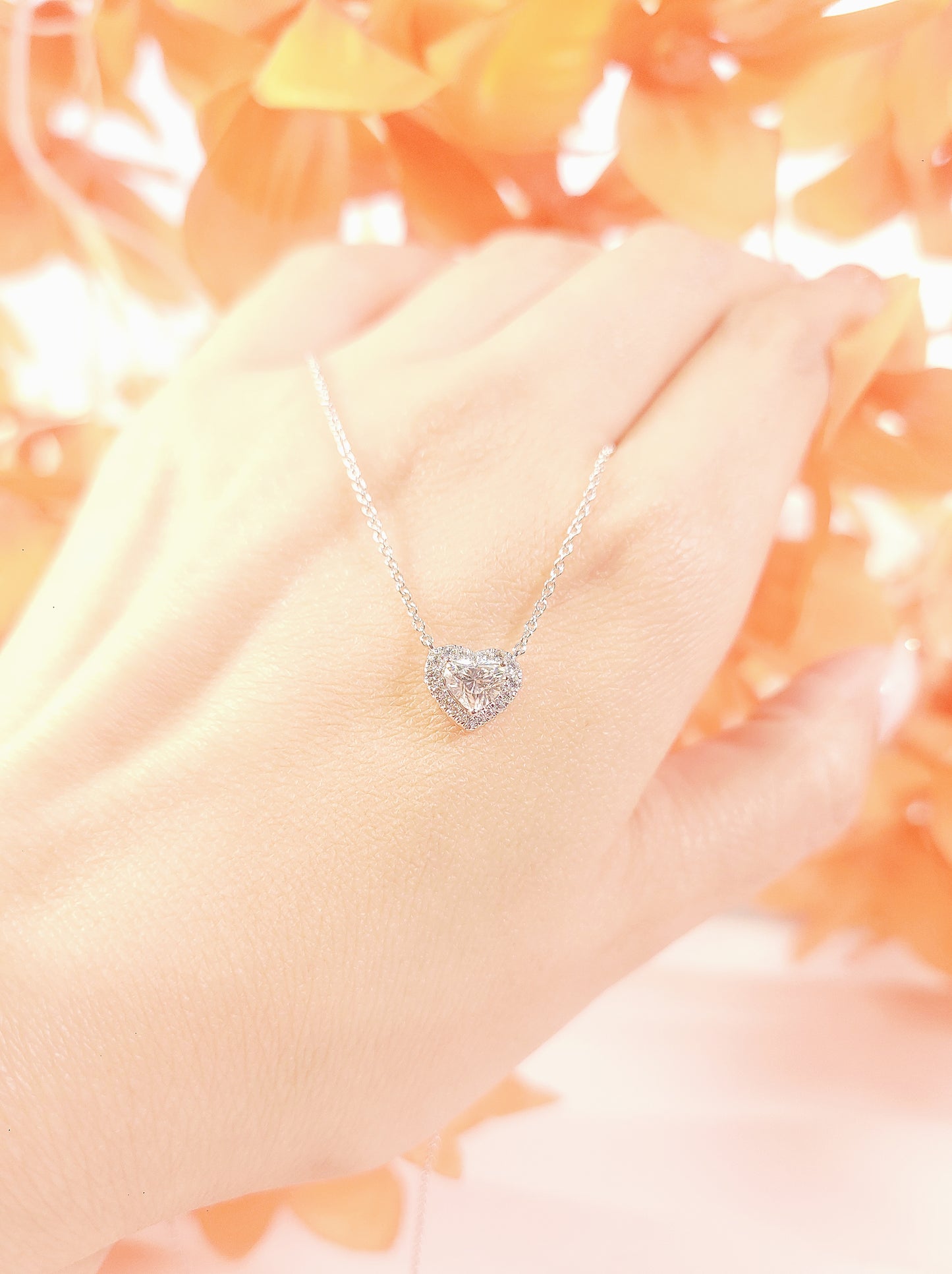GIA 0.52CT Diamond Heart Necklace-WK4050