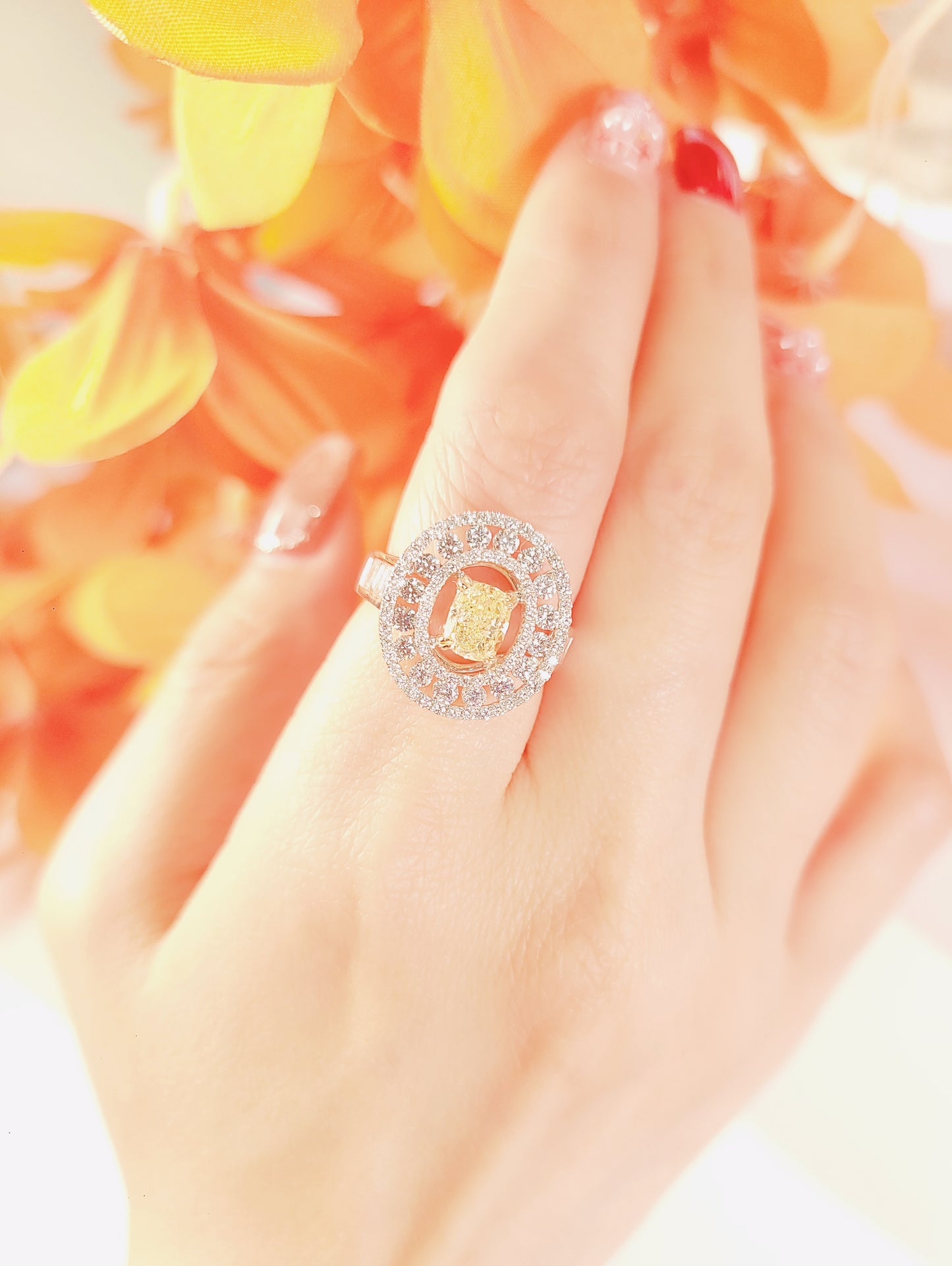 GIA 0.90CT Yellow Diamond Ring-ZFO00025440