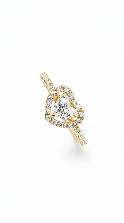 GIA 0.43 CT Heart Diamond Ring-ZFO00025445
