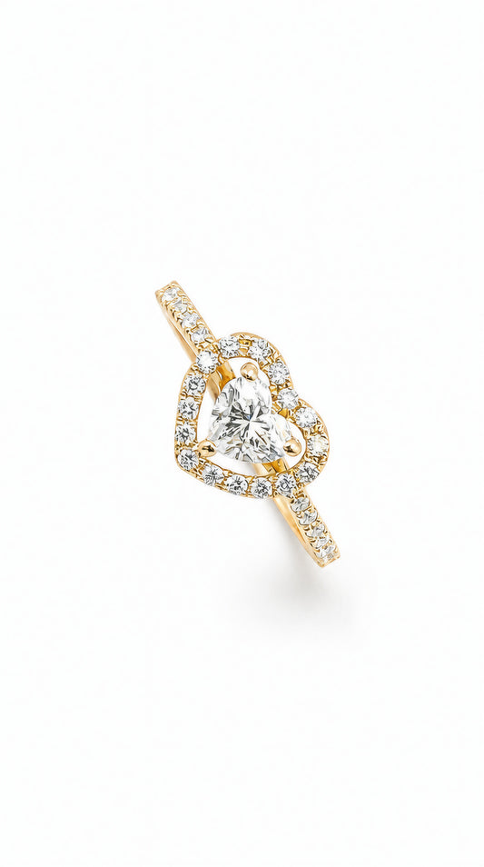 GIA 0.43 CT Heart Diamond Ring-ZFO00025445
