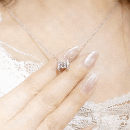 H Dancing Diamond Necklace-WK4079