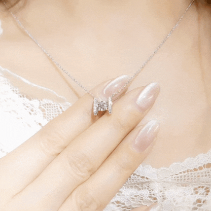 H Dancing Diamond Necklace-WK4079