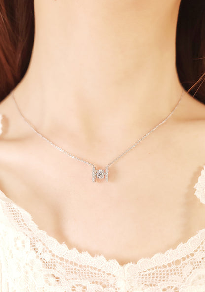 H Dancing Diamond Necklace-WK4079