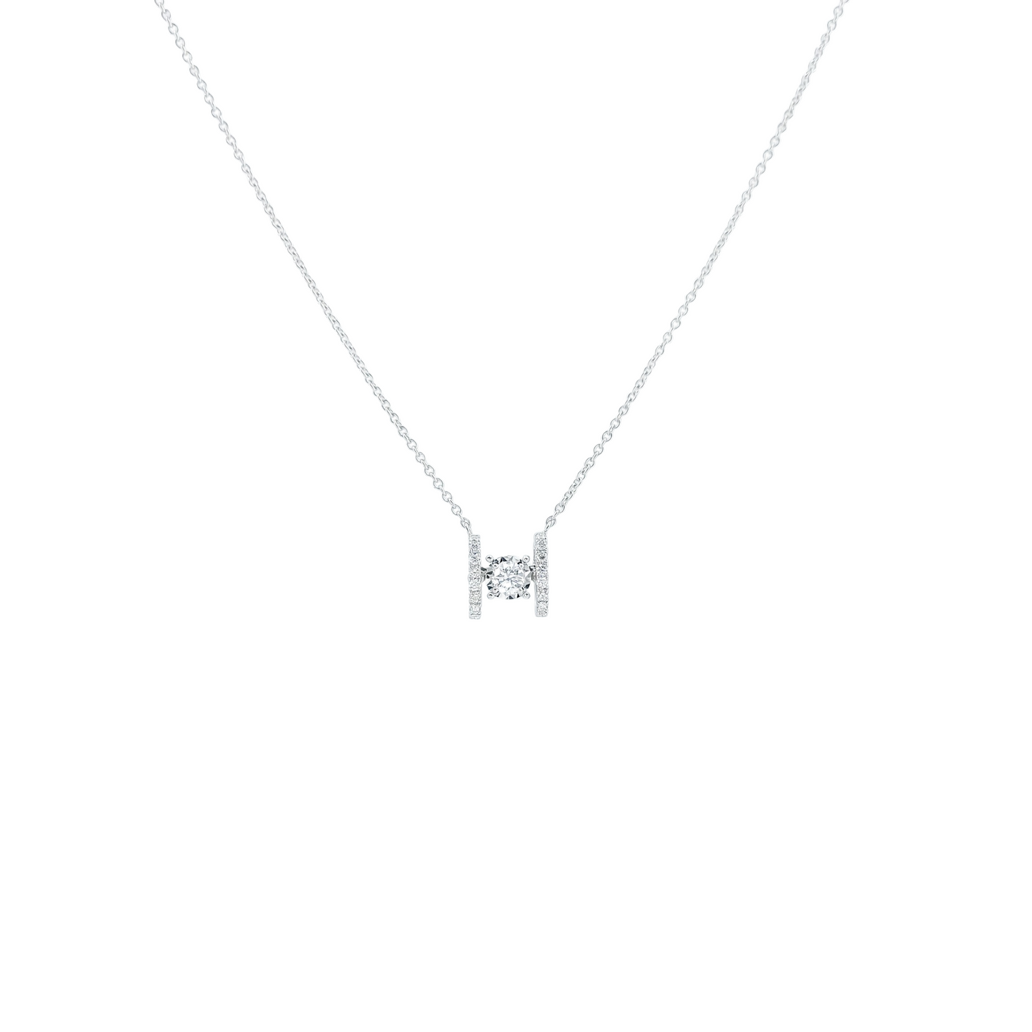 H Dancing Diamond Necklace-WK4079