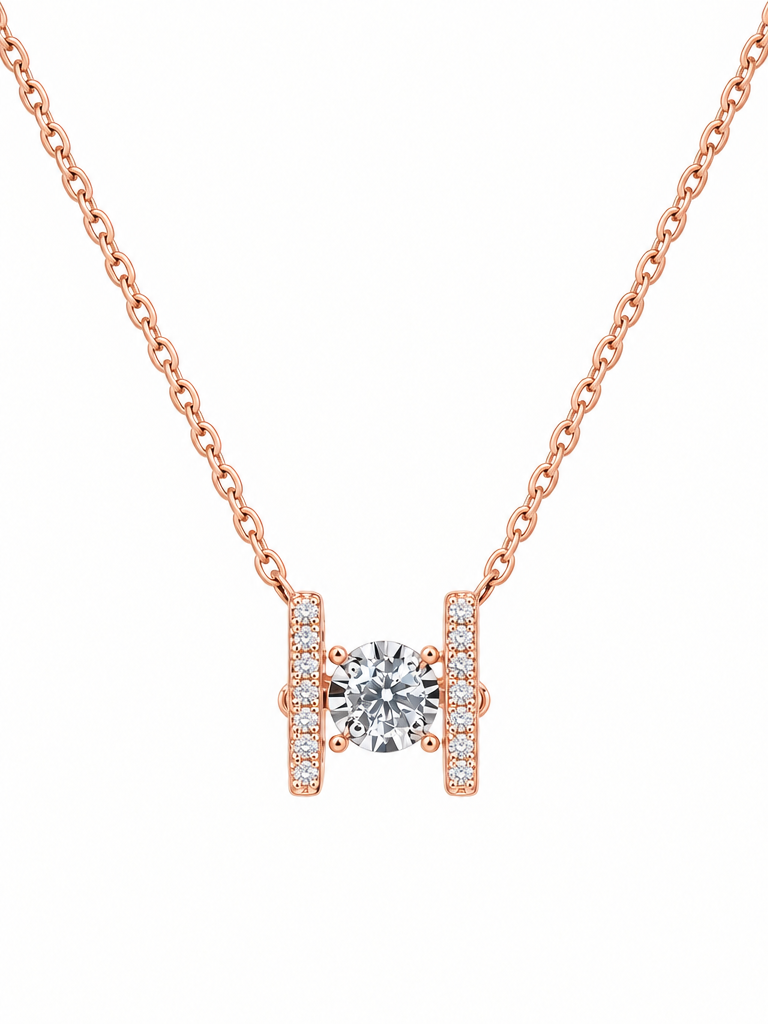 H Dancing Diamond Necklace-WK4103