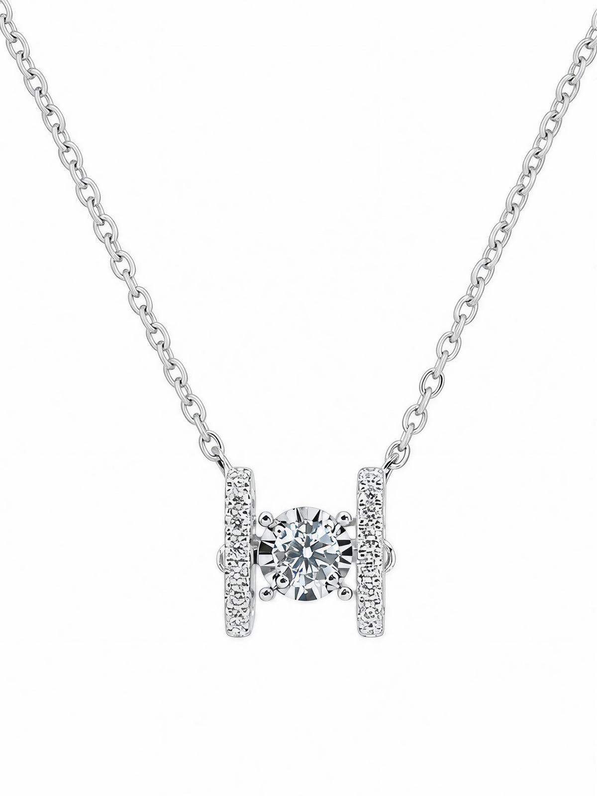 H Dancing Diamond Necklace-WK4103