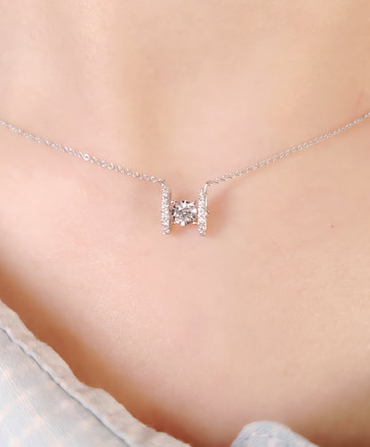H Dancing Diamond Necklace-WK4103@