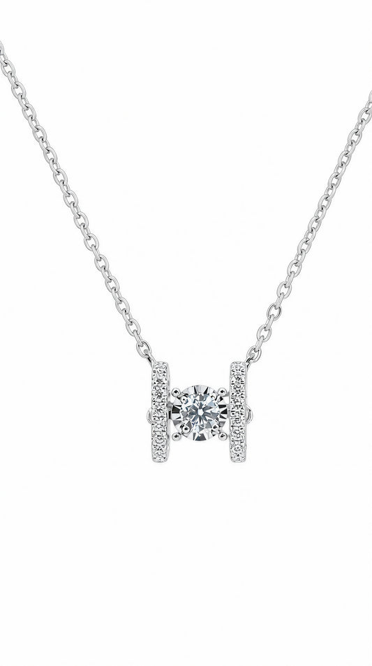 H Dancing Diamond Necklace-WK4103@
