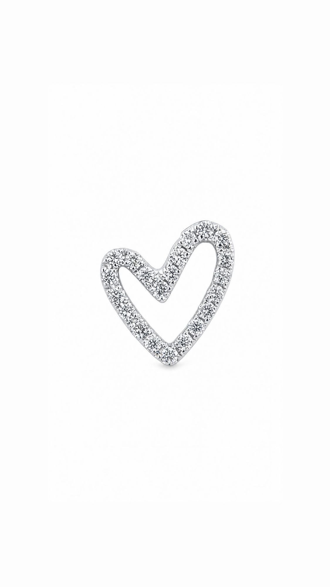 Heart Diamond Earring (one piece)-WK4199@