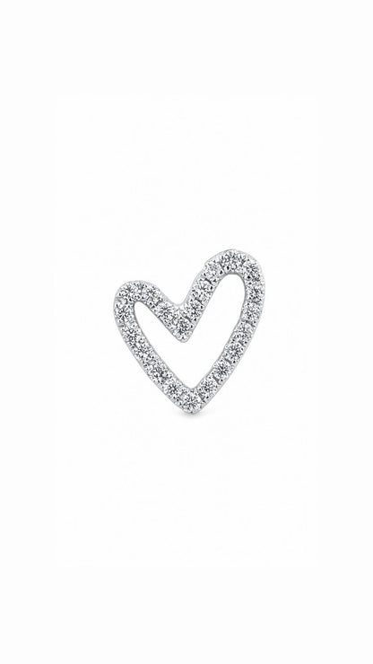 Heart Diamond Earring (one piece)-WK4199@