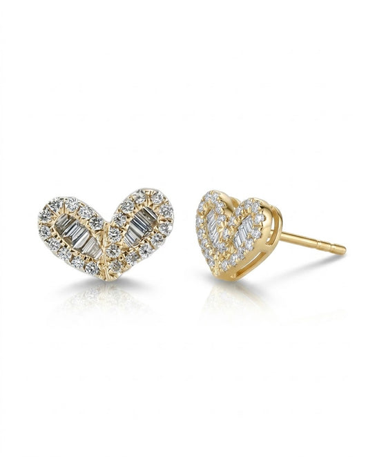 Heart Diamond Earring (one piece)-WK4235@