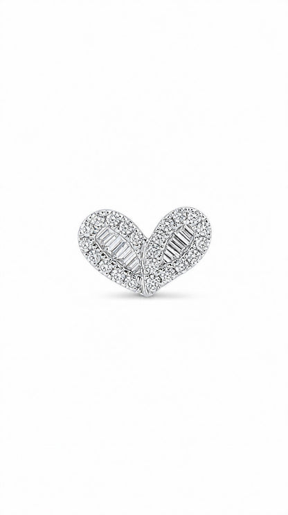 Heart Diamond Earring (one piece)-WK4235@