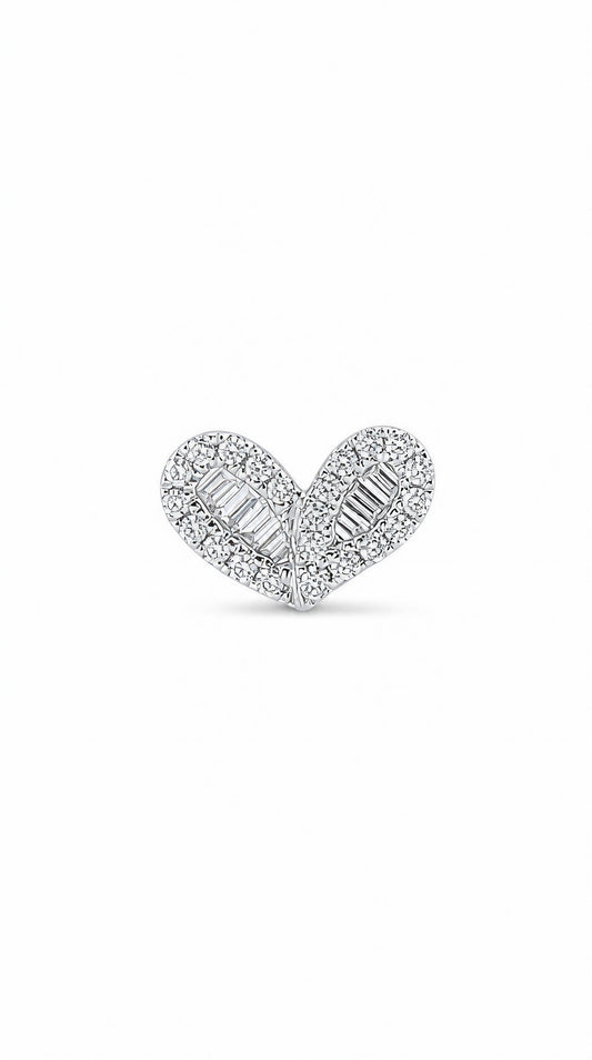 Heart Diamond Earring (one piece)-WK4235@