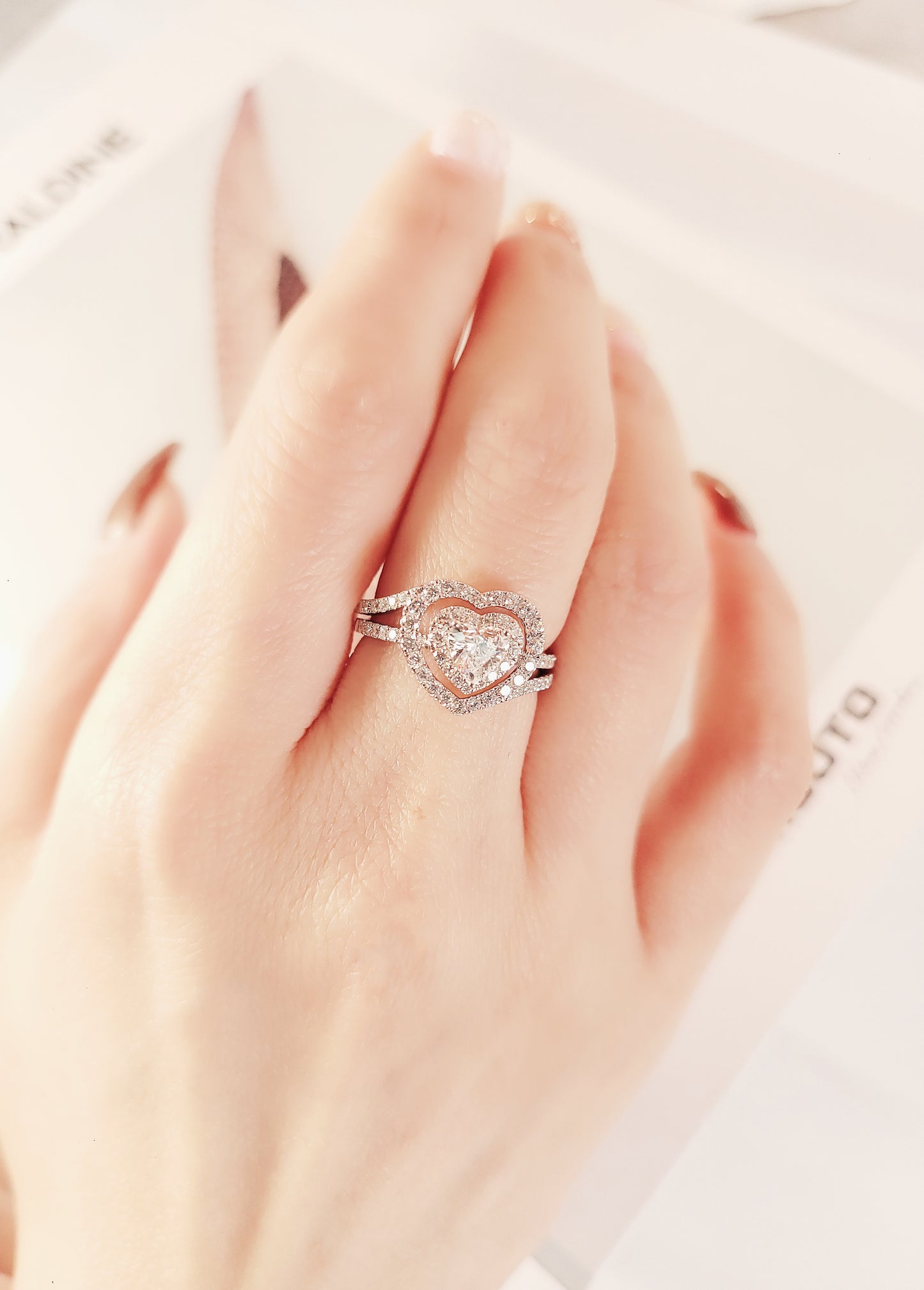 GIA 0.42CT Heart Diamond Ring-WK4049A
