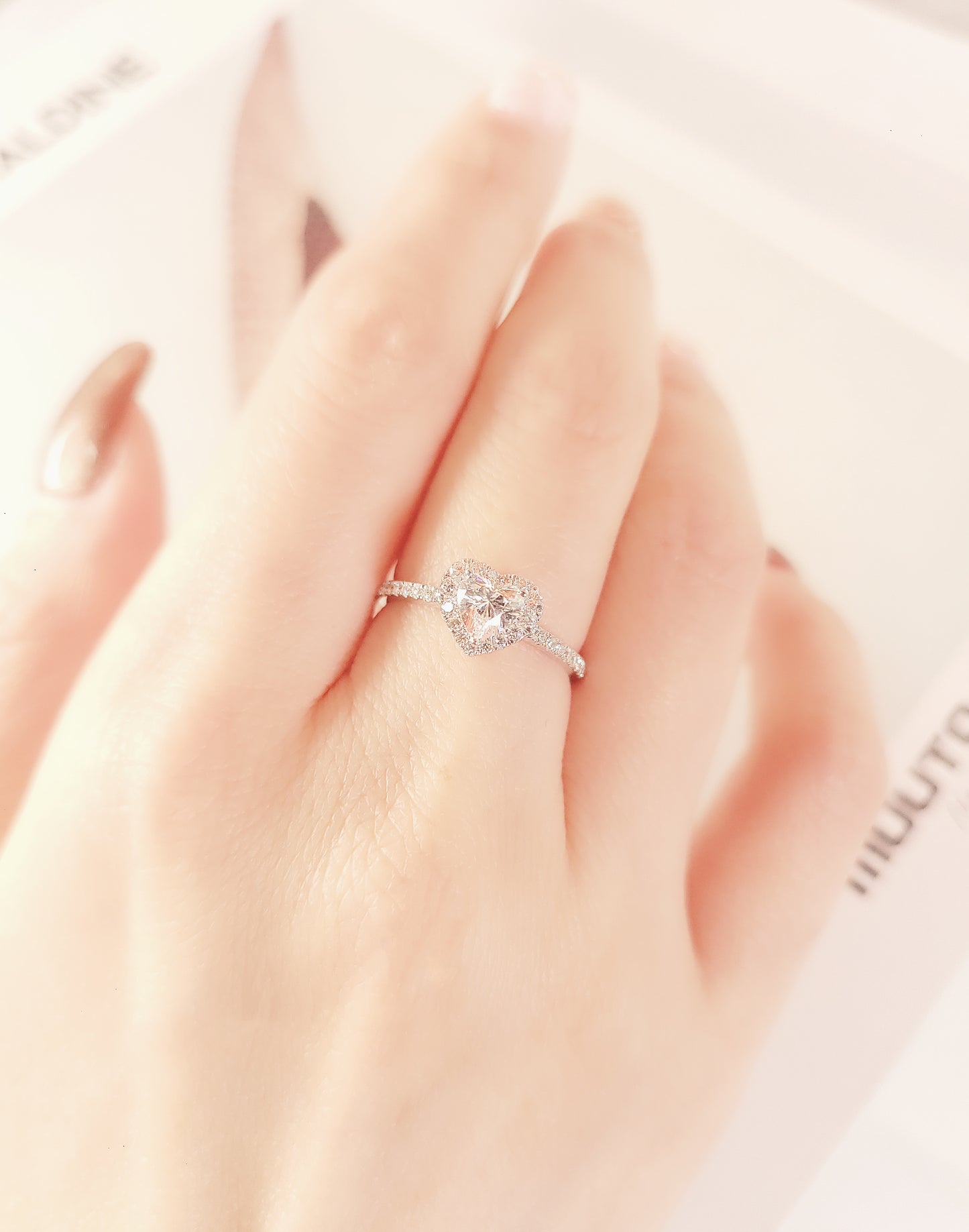GIA 0.42CT Heart Diamond Ring-WK4049A
