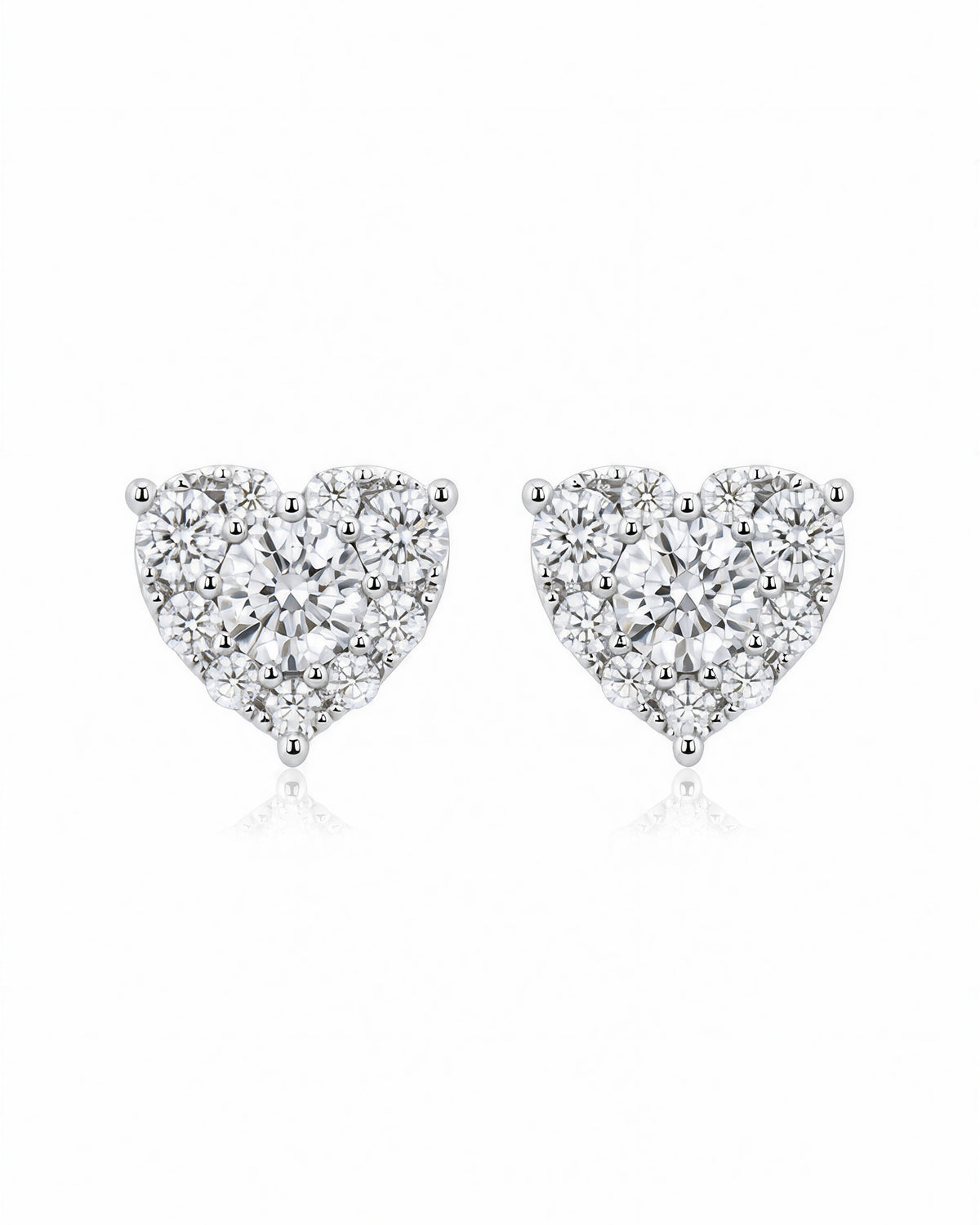 14k Natural Heart Shape Diamond Earrings-WK4286