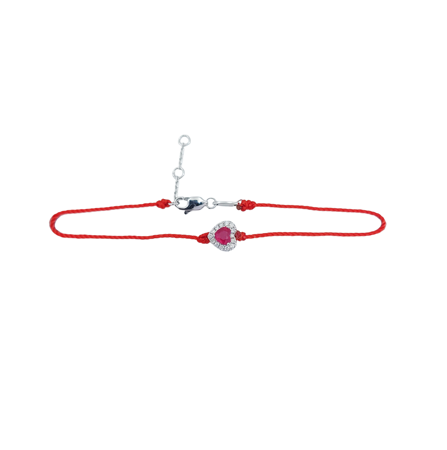 Heart Shape Ruby Diamond Bracelet-WKH4104@