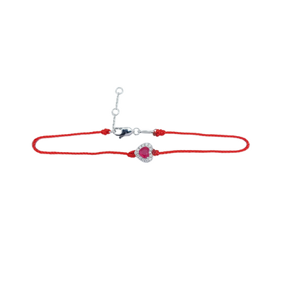 Heart Shape Ruby Diamond Bracelet-WKH4104@
