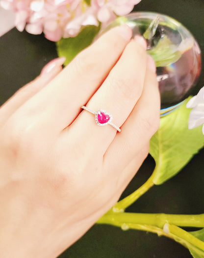 Heart Shape Ruby and Diamond Ring-WK4021