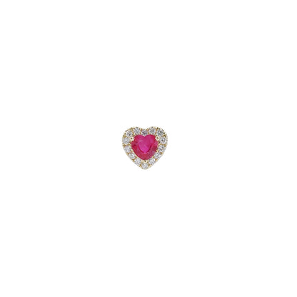 Heart Shape Ruby Diamond Charm-WK4104