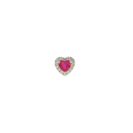 Heart Shape Ruby Diamond Charm-WK4104