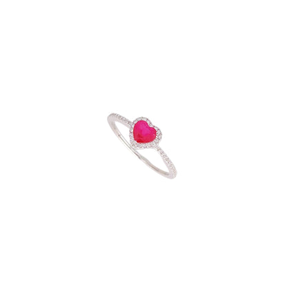 Heart Shape Ruby and Diamond Ring-WK4021
