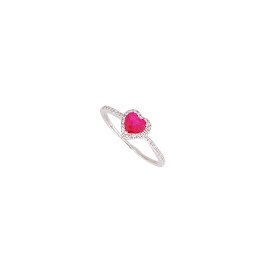 Heart Shape Ruby and Diamond Ring-WK4021