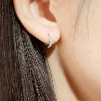 Hoop Diamond Earrings (one piece)-WK4063