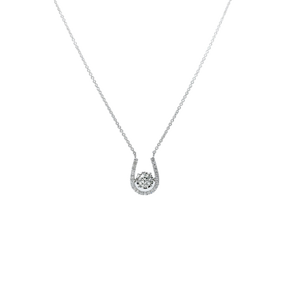 Horseshoe Dancing Diamond Necklace-WK4013