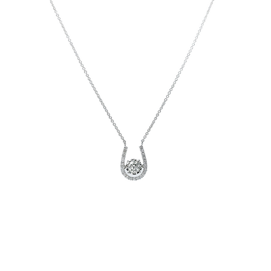 Horseshoe Dancing Diamond Necklace-WK4013