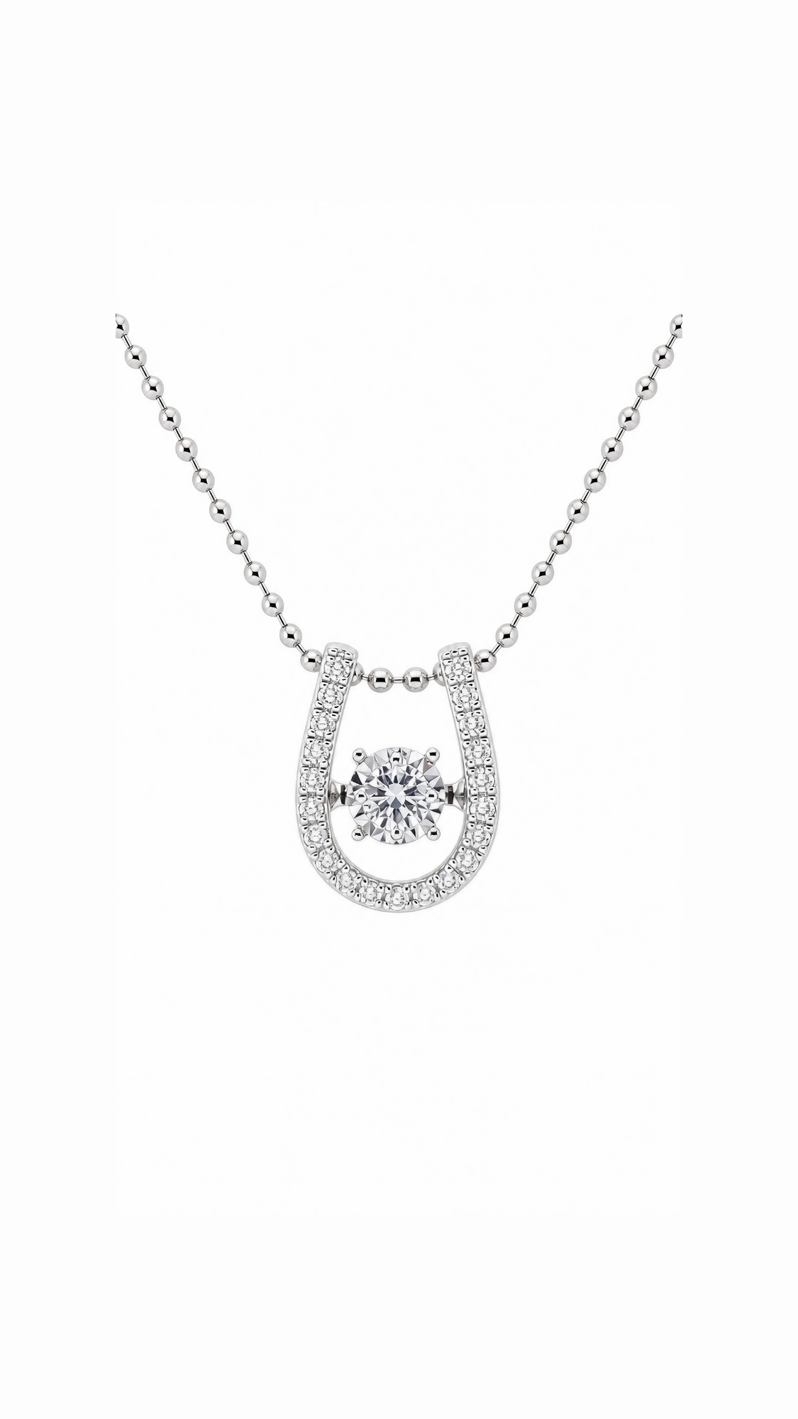 Horseshoe Dancing Diamond Pendant-WK4007