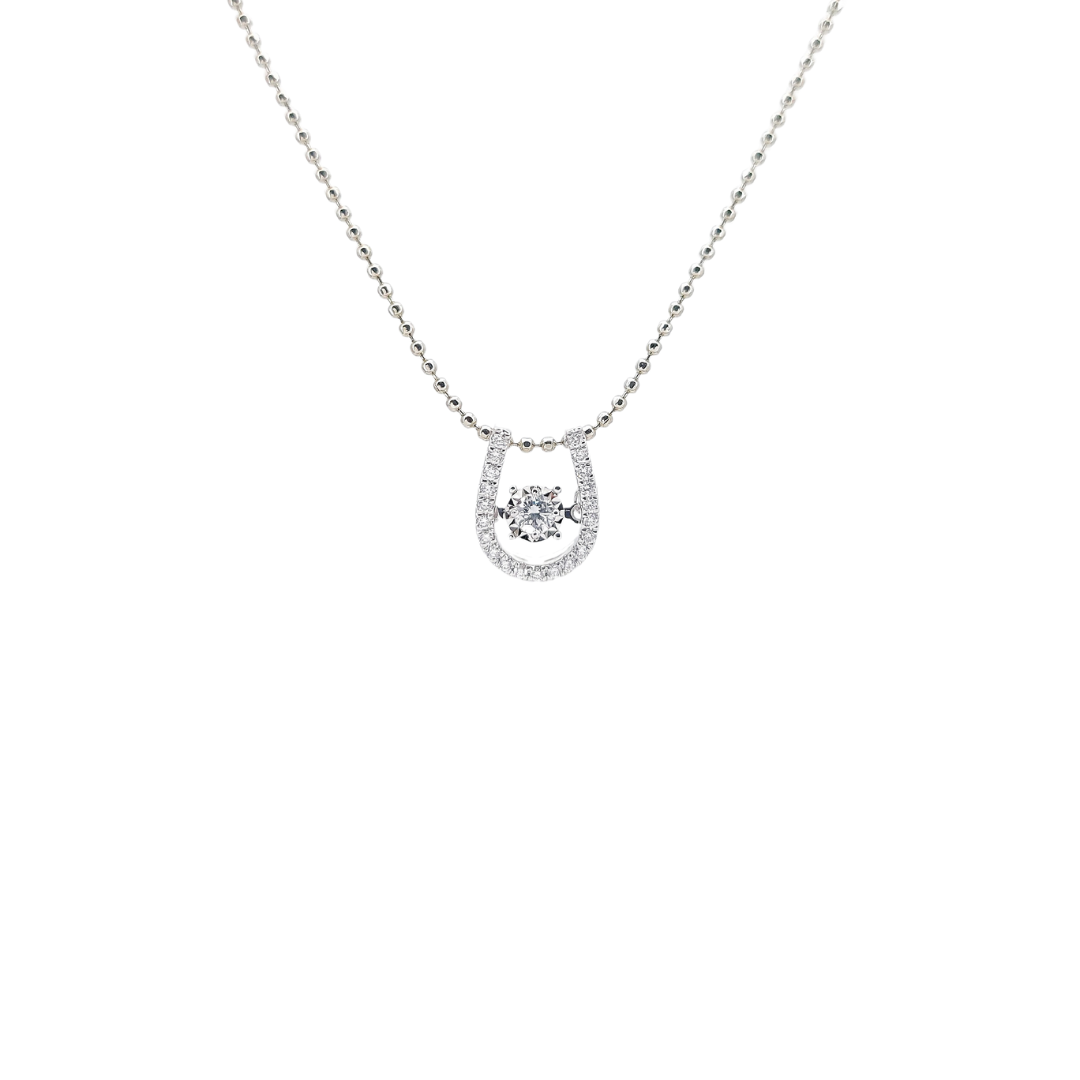 Horseshoe Dancing Diamond Pendant-WK4007