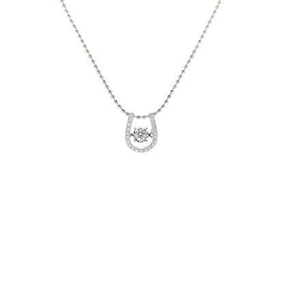 Horseshoe Dancing Diamond Pendant-WK4007