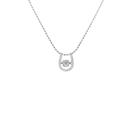 Horseshoe Dancing Diamond Pendant-WK4007